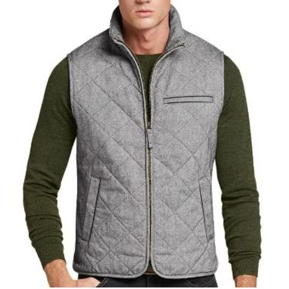 Jos. A. Bank Men's 1905 Full Zip Quilted Charcoal Gray Vest- Size L